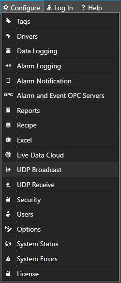 Configure UDP Broadcast