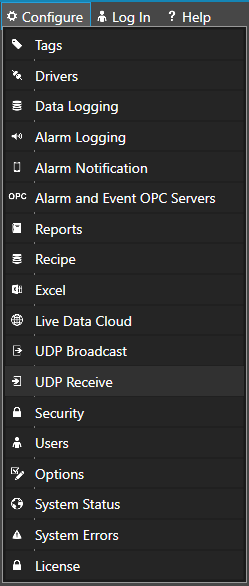 Configure UDP Receive