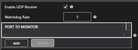 UDP Receive Configuration