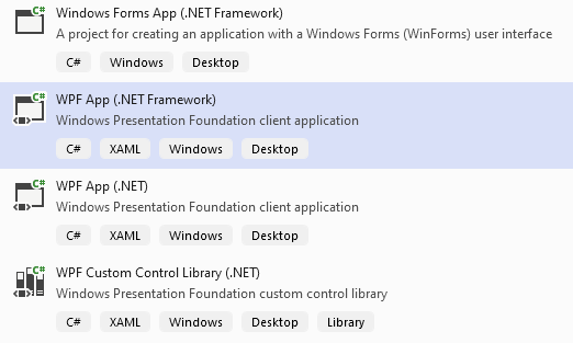 WPF App (>NET Framework)